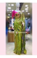 Parrot Green Color Reshom Soft Dhakai Jamdani Saree With Allover Contrast Color Butta Work (NDR6)